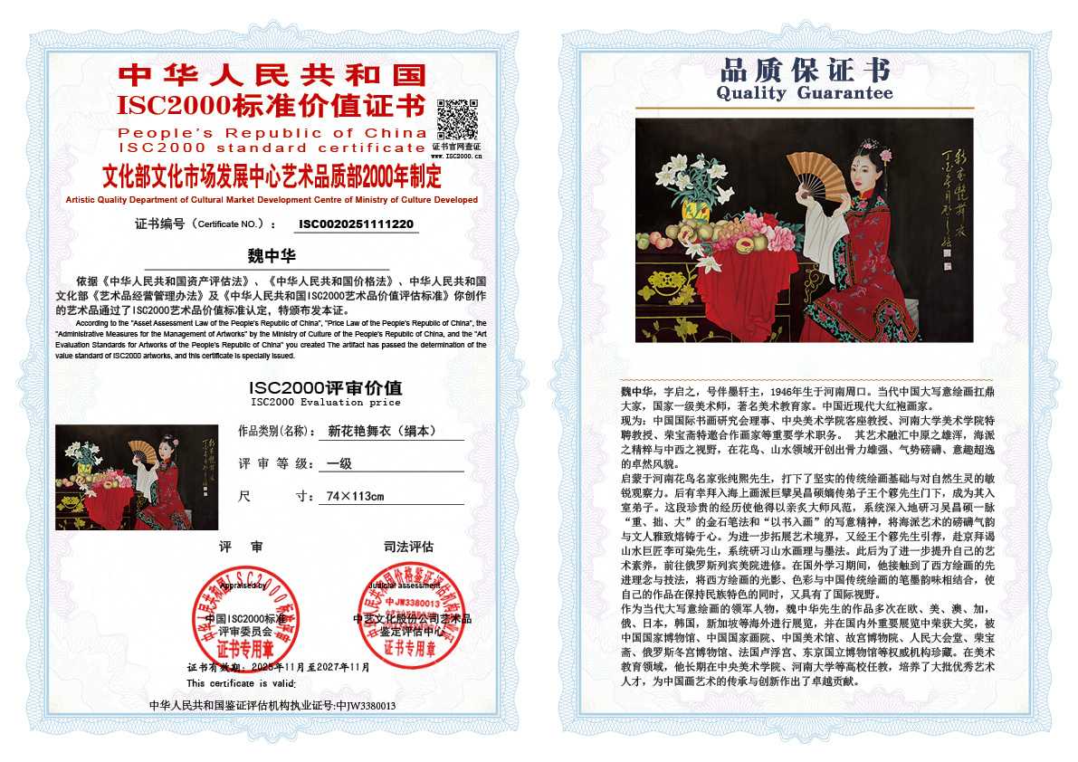 魏中华220《新花艳舞衣（绢本）》