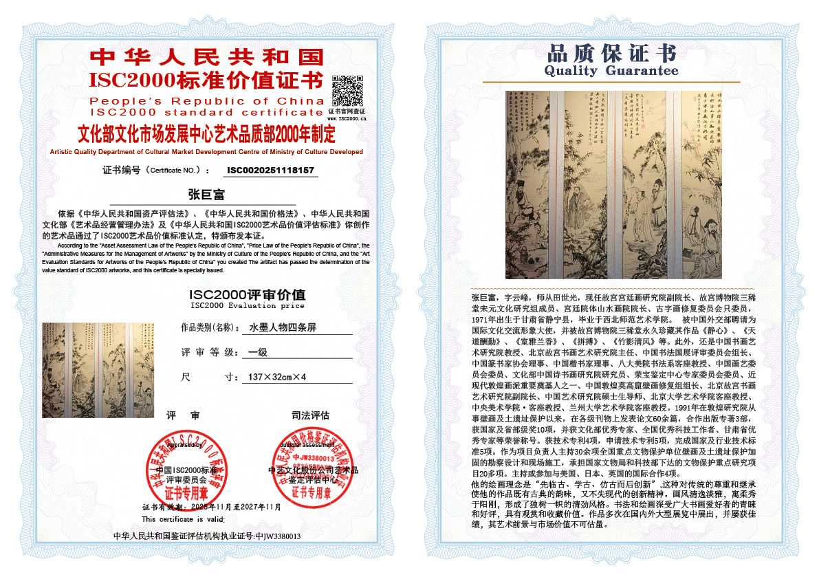 张巨富157《水墨人物四条屏》